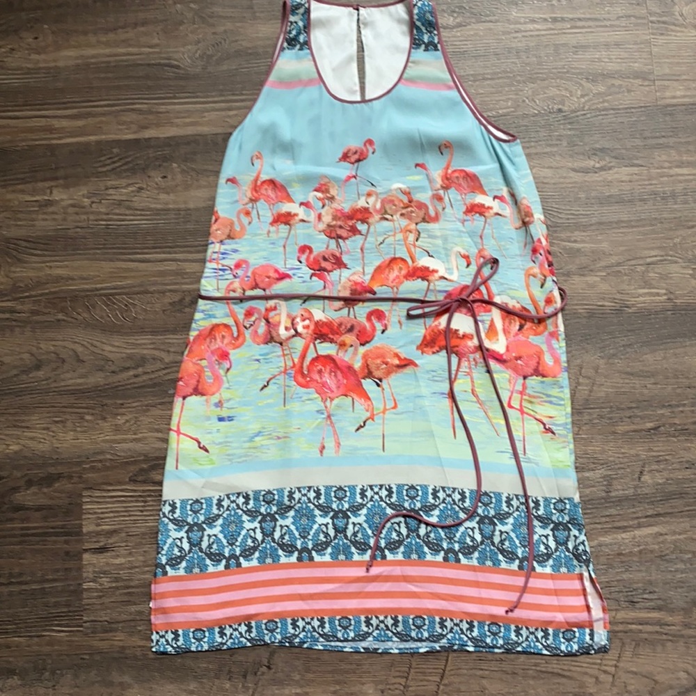 Anthro flamingo dress